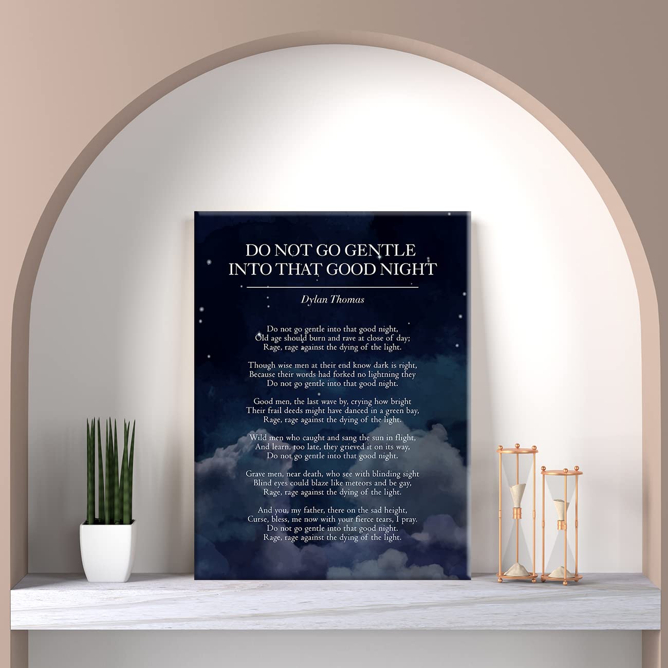 Do Not Go Gentle Into That Good Night Print Canvas Wall Art Home Decor Classic Literature Poem Painting 12X15 Canvas Poster Fram